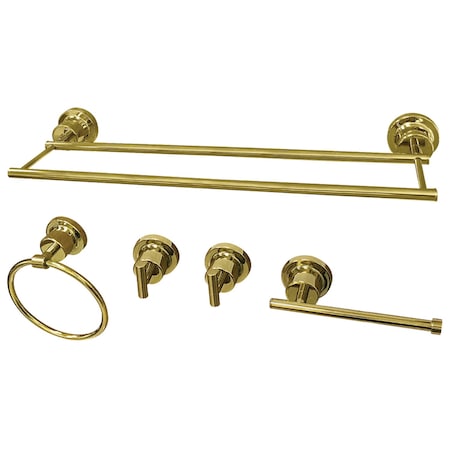 Kingston Brass BAH821318478PB Concord 5-Piece Bathroom Accessory Set, Polished Brass BAH821318478PB